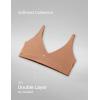 imageCRZ YOGA Softhold Double Lined Deep V Bralette  Womens Adjustable Straps Wireless Plunge TShirt Everyday Bra Comfy SmoothGravel Beige