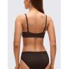 imageCRZ YOGA Softhold Double Lined Deep V Bralette  Womens Adjustable Straps Wireless Plunge TShirt Everyday Bra Comfy SmoothHot Fudge Brown