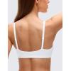 imageCRZ YOGA Softhold Double Lined Deep V Bralette  Womens Adjustable Straps Wireless Plunge TShirt Everyday Bra Comfy SmoothSnow White
