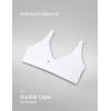 imageCRZ YOGA Softhold Double Lined Deep V Bralette  Womens Adjustable Straps Wireless Plunge TShirt Everyday Bra Comfy SmoothSnow White