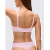 imageCRZ YOGA Softhold Double Lined Deep V Bralette  Womens Adjustable Straps Wireless Plunge TShirt Everyday Bra Comfy SmoothStrawberry Pink
