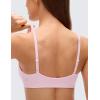 imageCRZ YOGA Softhold Double Lined Deep V Bralette  Womens Adjustable Straps Wireless Plunge TShirt Everyday Bra Comfy SmoothStrawberry Pink