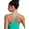 imageCRZ YOGA Spaghetti Straps Tankini Tops for Women  Padded Racerback Scoop Neck Bathing Suit Crop Swim TankBlarney Green