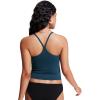 imageCRZ YOGA Spaghetti Straps Tankini Tops for Women  Padded Racerback Scoop Neck Bathing Suit Crop Swim TankInsignia Blue