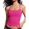 imageCRZ YOGA Spaghetti Straps Tankini Tops for Women  Padded Racerback Scoop Neck Bathing Suit Crop Swim TankRose Violet