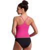 imageCRZ YOGA Spaghetti Straps Tankini Tops for Women  Padded Racerback Scoop Neck Bathing Suit Crop Swim TankRose Violet