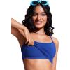imageCRZ YOGA Spaghetti Straps Tankini Tops for Women  Padded Racerback Scoop Neck Bathing Suit Crop Swim TankWaves Blue