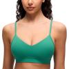 imageCRZ YOGA Butterluxe VNeck Sports Bras for Women  Adjustable Thin Straps Padded Yoga Top Basic Wireless CamisoleCascadia Green