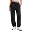 imageCRZ YOGA Cotton Fleece Lined Jogger Sweatpants Women 28  Casual Lounge Travel Pants with Pockets Winter WarmBlack