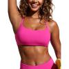 imageCRZ YOGA DDD Scoop Neck Bikini Tops for Women  Padded Adjustable Spaghetti Straps Bathing Swimsuit Sports BraHibiscus Purple