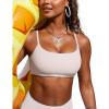 imageCRZ YOGA DDD Scoop Neck Bikini Tops for Women  Padded Adjustable Spaghetti Straps Bathing Swimsuit Sports BraMilky White Bone