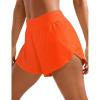 imageCRZ YOGA Mid Waisted Split Running Shorts for Women 4  Comfy Mesh Liner for Workout Athletic Gym Track Quick DryNeon Orange