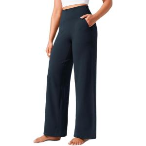 imageCRZ YOGA Butterlift Wide Leg Pants Pockets 293133  High Waisted Yoga Lounge Buttery Soft Comfy Casual WomensTrue Navy