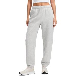 imageCRZ YOGA Cotton Fleece Lined Jogger Sweatpants Women 28  Casual Lounge Travel Pants with Pockets Winter WarmDove Grey Heather
