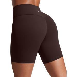imageCRZ YOGA Secretsculpt Butterlift Biker Shorts 6 No Front Seam High Waist Womens Workout Gym Booty Scrunch ButtHot Fudge Brown