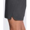 imageCRZ YOGA Mens Linerless Split Training Shorts 7  Lightweight Quick Dry Soft Workout Running Athletic Gym with PocketsGraphite Grey