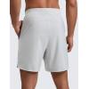 imageCRZ YOGA Mens Linerless Split Training Shorts 7  Lightweight Quick Dry Soft Workout Running Athletic Gym with PocketsPlatinum Grey