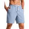 imageCRZ YOGA Mens Swim Trunks 57  Mesh Liner Quick Dry Beach Sports Casual Swimwear Shorts with PocketsThe Breeze Blue