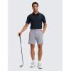imageCRZ YOGA Stretch Cotton Chino Shorts for Men  7 Breathable Work Casual Classic Fit Twill Flat Front with PocketsGull Gray