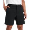 imageCRZ YOGA Stretch Cotton Chino Shorts for Men  7 Breathable Work Casual Classic Fit Twill Flat Front with PocketsBlack