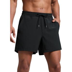 imageCRZ YOGA Mens Swim Trunks 57  Mesh Liner Quick Dry Beach Sports Casual Swimwear Shorts with PocketsBlack