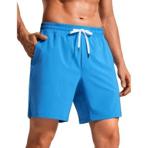 imageCRZ YOGA Mens Swim Trunks 57  Mesh Liner Quick Dry Beach Sports Casual Swimwear Shorts with PocketsMadagascar Blue