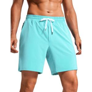 imageCRZ YOGA Mens Swim Trunks 57  Mesh Liner Quick Dry Beach Sports Casual Swimwear Shorts with PocketsTurquoise