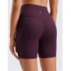 imageCRZ YOGA ButterLuxe Biker Shorts 6  High Waisted Workout Running Volleyball Spandex Yoga WomensDeep Purple