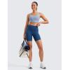 imageCRZ YOGA ButterLuxe Biker Shorts 6  High Waisted Workout Running Volleyball Spandex Yoga WomensFrench Navy