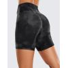 imageCRZ YOGA ButterLuxe Biker Shorts 6  High Waisted Workout Running Volleyball Spandex Yoga WomensGrey Tie Dye Flowers