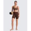 imageCRZ YOGA ButterLuxe Biker Shorts 6  High Waisted Workout Running Volleyball Spandex Yoga WomensLava Brown