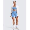 imageCRZ YOGA ButterLuxe Biker Shorts 6  High Waisted Workout Running Volleyball Spandex Yoga WomensParty Blue