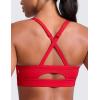 imageCRZ YOGA Butterlift CutOut Cross Back Sports Bras for Women  Medium Impact Adjustable Thin Straps Pilates Padded Gym TopsAurora Red