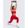 imageCRZ YOGA Butterlift CutOut Cross Back Sports Bras for Women  Medium Impact Adjustable Thin Straps Pilates Padded Gym TopsAurora Red