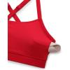 imageCRZ YOGA Butterlift CutOut Cross Back Sports Bras for Women  Medium Impact Adjustable Thin Straps Pilates Padded Gym TopsAurora Red