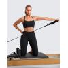 imageCRZ YOGA Butterlift CutOut Cross Back Sports Bras for Women  Medium Impact Adjustable Thin Straps Pilates Padded Gym TopsBlack