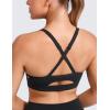 imageCRZ YOGA Butterlift CutOut Cross Back Sports Bras for Women  Medium Impact Adjustable Thin Straps Pilates Padded Gym TopsBlack
