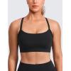 imageCRZ YOGA Butterlift CutOut Cross Back Sports Bras for Women  Medium Impact Adjustable Thin Straps Pilates Padded Gym TopsBlack