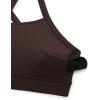 imageCRZ YOGA Butterlift CutOut Cross Back Sports Bras for Women  Medium Impact Adjustable Thin Straps Pilates Padded Gym TopsHot Fudge Brown