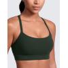 imageCRZ YOGA Butterlift CutOut Cross Back Sports Bras for Women  Medium Impact Adjustable Thin Straps Pilates Padded Gym TopsLegend Green