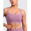 imageCRZ YOGA Butterlift CutOut Cross Back Sports Bras for Women  Medium Impact Adjustable Thin Straps Pilates Padded Gym TopsLight Lavender