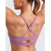 imageCRZ YOGA Butterlift CutOut Cross Back Sports Bras for Women  Medium Impact Adjustable Thin Straps Pilates Padded Gym TopsLight Lavender