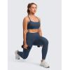 imageCRZ YOGA Butterlift CutOut Cross Back Sports Bras for Women  Medium Impact Adjustable Thin Straps Pilates Padded Gym TopsStelindigo