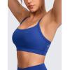 imageCRZ YOGA Butterlift CutOut Cross Back Sports Bras for Women  Medium Impact Adjustable Thin Straps Pilates Padded Gym TopsWaves Blue