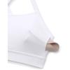 imageCRZ YOGA Butterlift CutOut Cross Back Sports Bras for Women  Medium Impact Adjustable Thin Straps Pilates Padded Gym TopsWhite