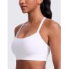 imageCRZ YOGA Butterlift CutOut Cross Back Sports Bras for Women  Medium Impact Adjustable Thin Straps Pilates Padded Gym TopsWhite