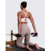 imageCRZ YOGA Butterlift CutOut Cross Back Sports Bras for Women  Medium Impact Adjustable Thin Straps Pilates Padded Gym TopsWhite