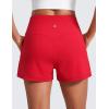 imageCRZ YOGA Butterlift Linerless Shorts for Women 3  High Waisted Comfy Yoga Casual Lounge Workout with PocketsAurora Red