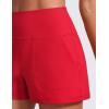 imageCRZ YOGA Butterlift Linerless Shorts for Women 3  High Waisted Comfy Yoga Casual Lounge Workout with PocketsAurora Red