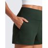 imageCRZ YOGA Butterlift Linerless Shorts for Women 3  High Waisted Comfy Yoga Casual Lounge Workout with PocketsLegend Green
